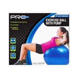 NEW Pro Strength 24" Exercise Gym Ball with  Foot Pump Yoga Toning Pilates Blue